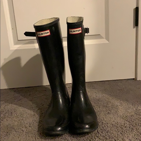 Black Tall hunter boots